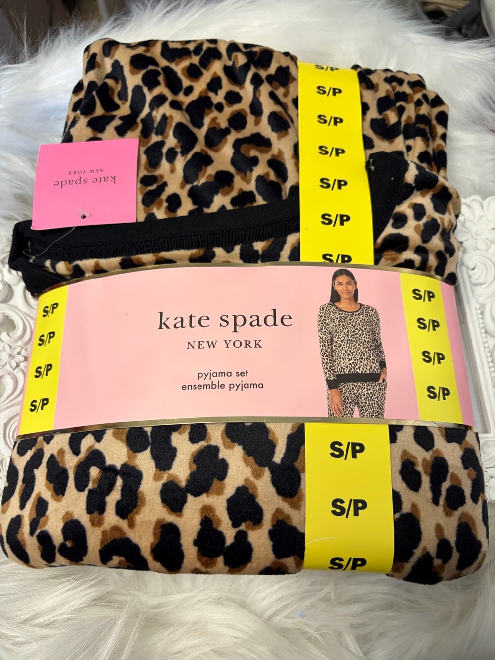 NWT Kate spade Leopard Print Pajama Set - Brown and Black